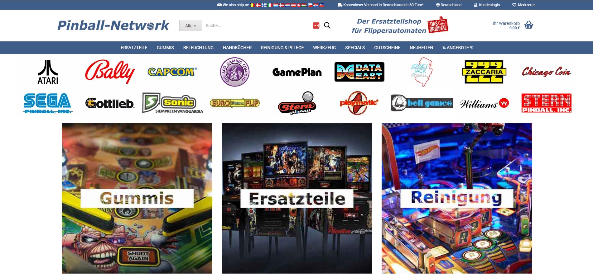 Der Ersatzteilshop für Flipperautomaten